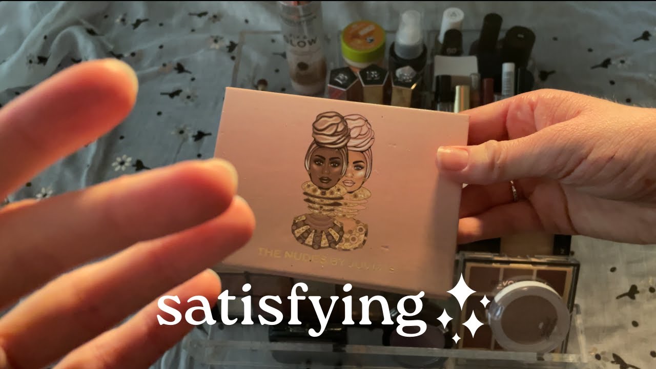 ASMR organising and showing you my makeup (rummaging, tapping, whispers)