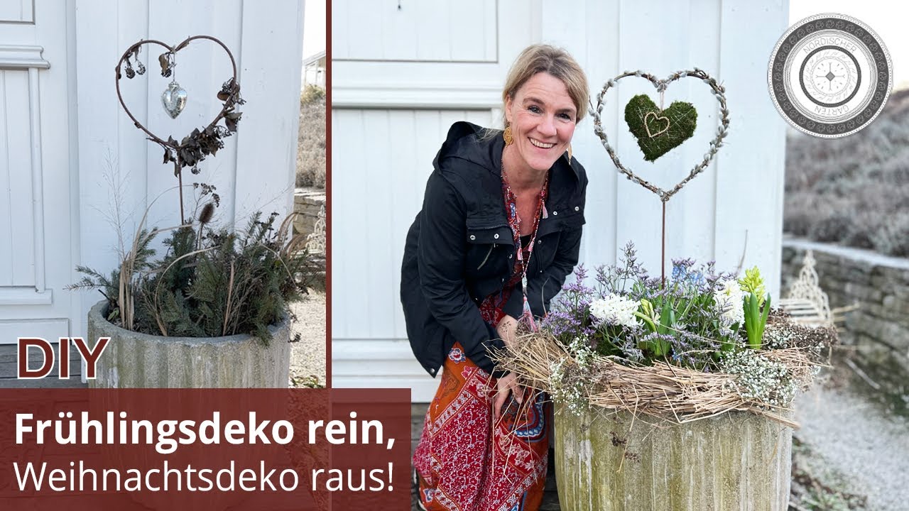 DIY - HAUSEINGANG von Weihnachten auf FRÜHLING UMDEKORIEREN 👍🏼🌸