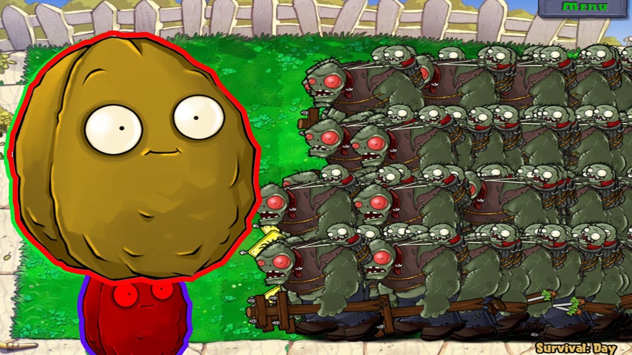 Plant vs zombies pvz hack - battle of zombie gagantuar and explode-o-nut in wall-nut bowling match 2