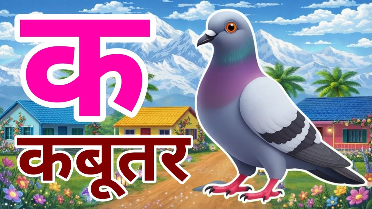 क से कबूतर - अ से अनार a se anar k se kabutar | Hindi varnmala ABCD क से कबूतर | अ से अनार, For Kids