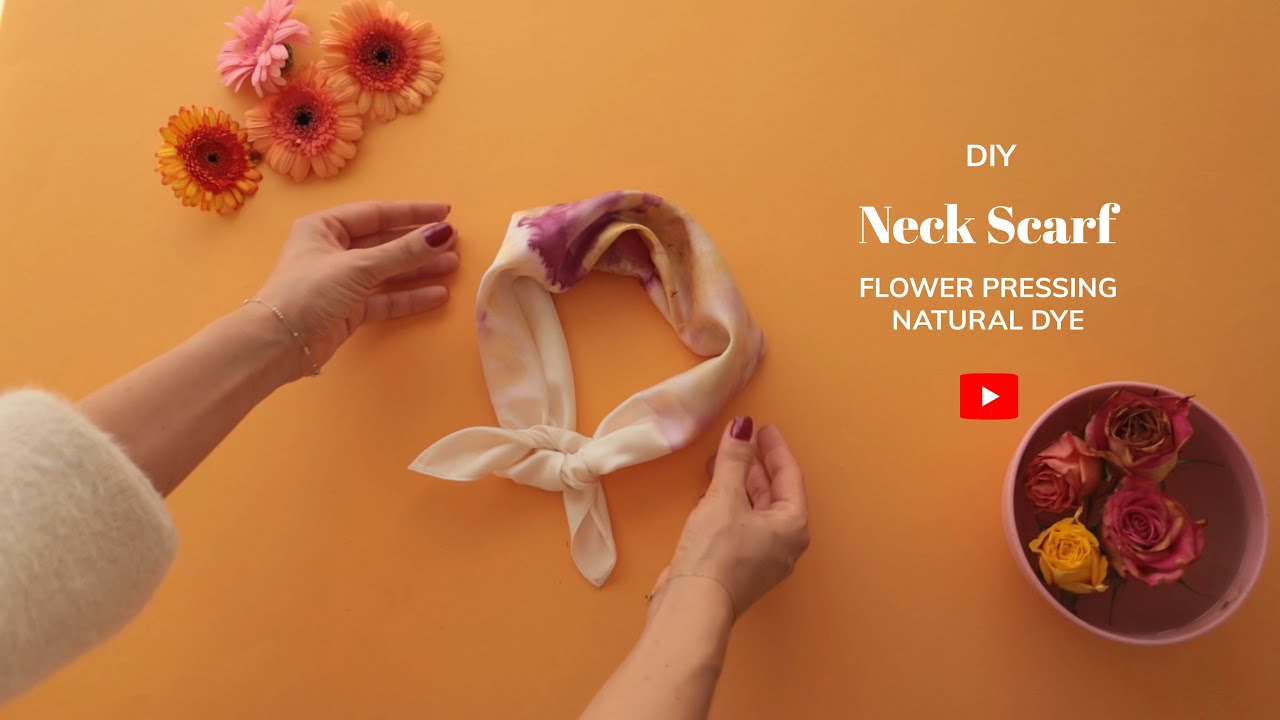 DIY Neck Scarf with Natural Flower Press Dye | Sewing Tutorial | tintofmintPATTERNS