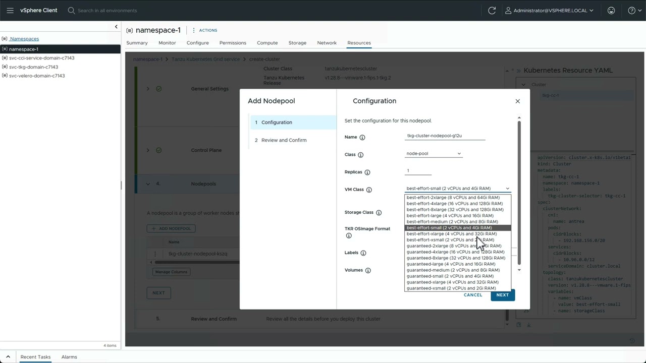 Deploying a Kubernetes cluster with vSphere Kubernetes Service (VKS)