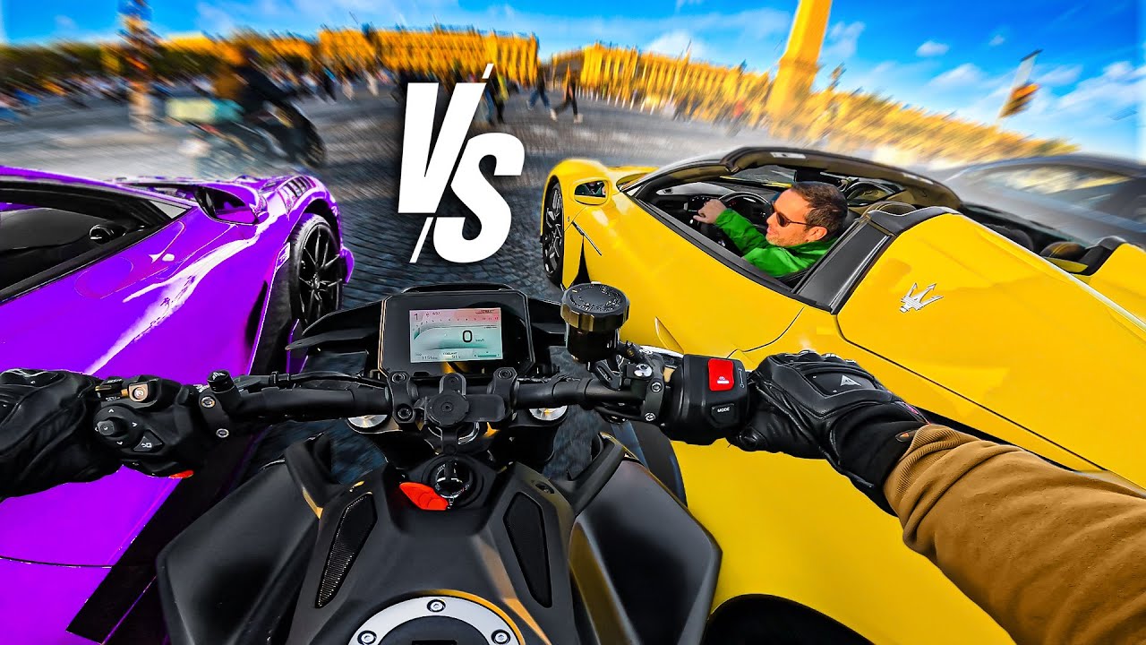 MCLAREN VS MAZERATI 🏎️🏁 Journée moto à Paris ☀️
