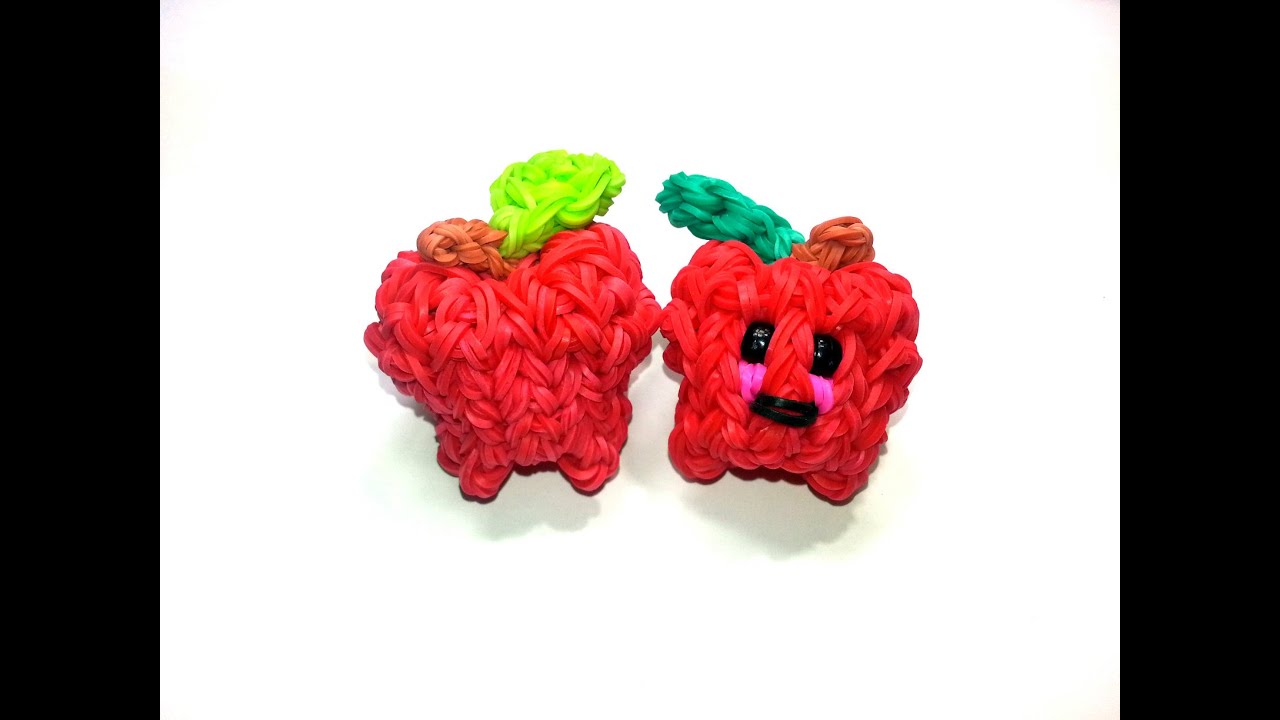 3-D Счастливый Apple, Учебник по feelinspiffy (Радуга Ткацкий станок)