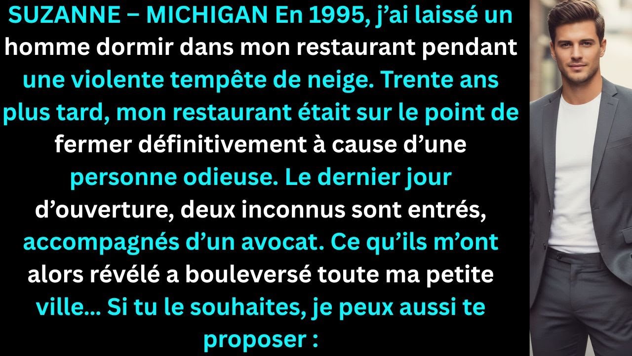 J’ai laissé un homme dormir dans mon diner pendant une tempête de neige en 1995 Trente ans plus tar