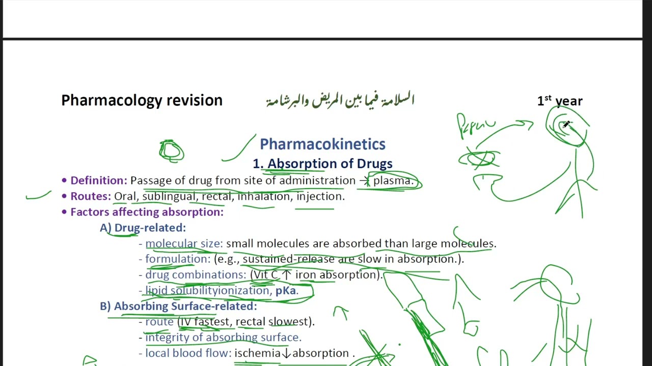 لسلامة فيما بين المريض والبرشامة | Part 2 Pharmacokinetics | Pharmacology revision | KSIU