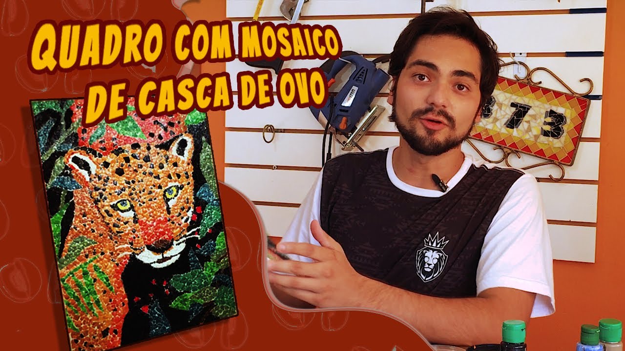 DIY - Como fazer quadro com mosaico de casca de ovo / egg shell mosaic