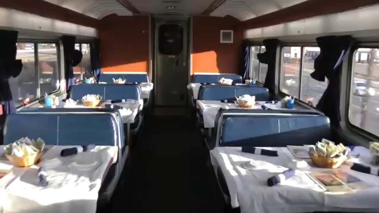 interior walk through of Amtrak train California Zephyr