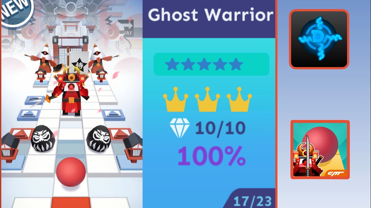Rolling Sky Ghost Warrior👹 Perfect Run - iOS Release