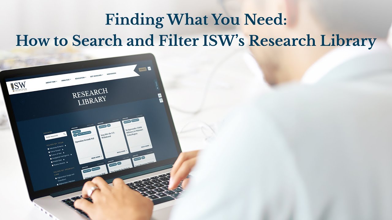 ISW Website Video Tour Part 3: Using the Research Library