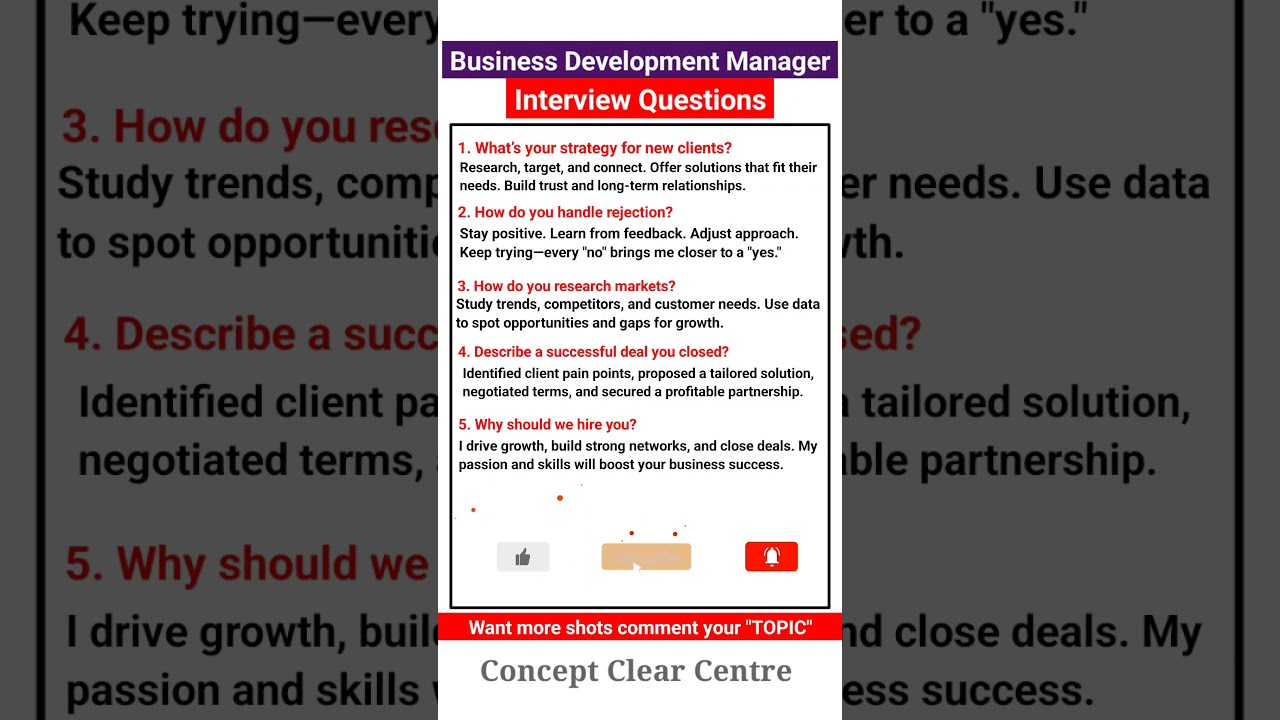 Top 5 BDM Business Development Manager Job Interview Questions and Answers