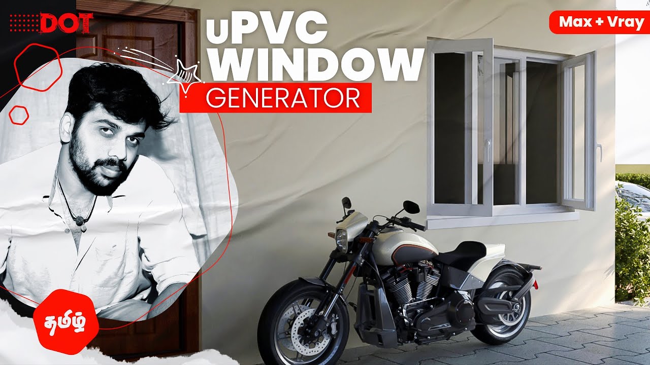 uPVC Window Generator 3dsmax Tutorial in Tamil #dotmattech