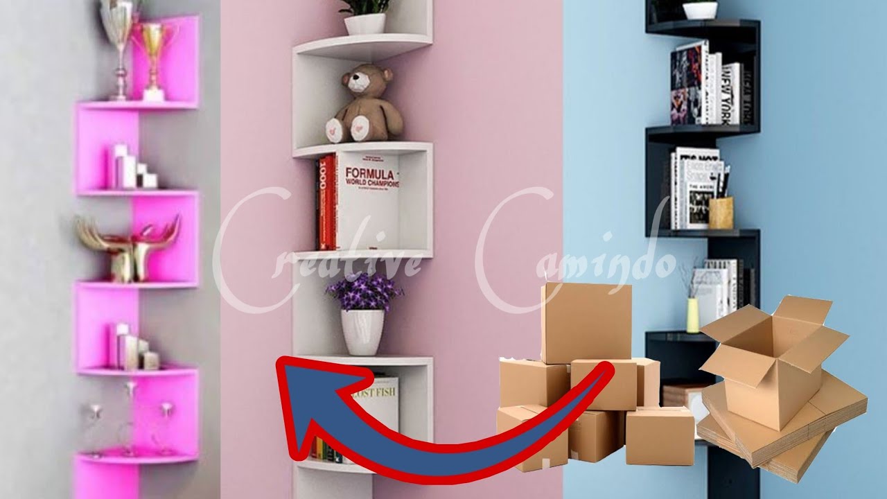 CARA MUDAH DEKORASI KAMAR DENGAN KARDUS BEKAS ||DIY FROM USED CARDBOARD