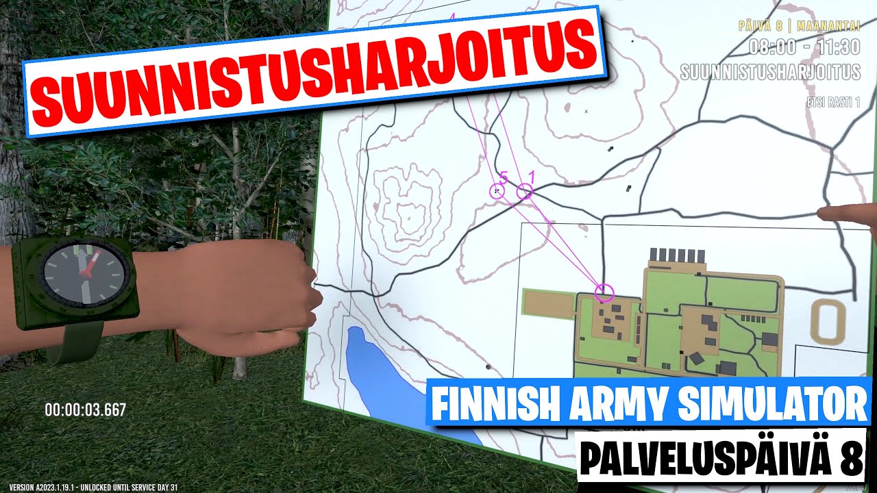 Metsässä Suunnistamassa | Finnish Army Simulator | Palveluspäivä 8