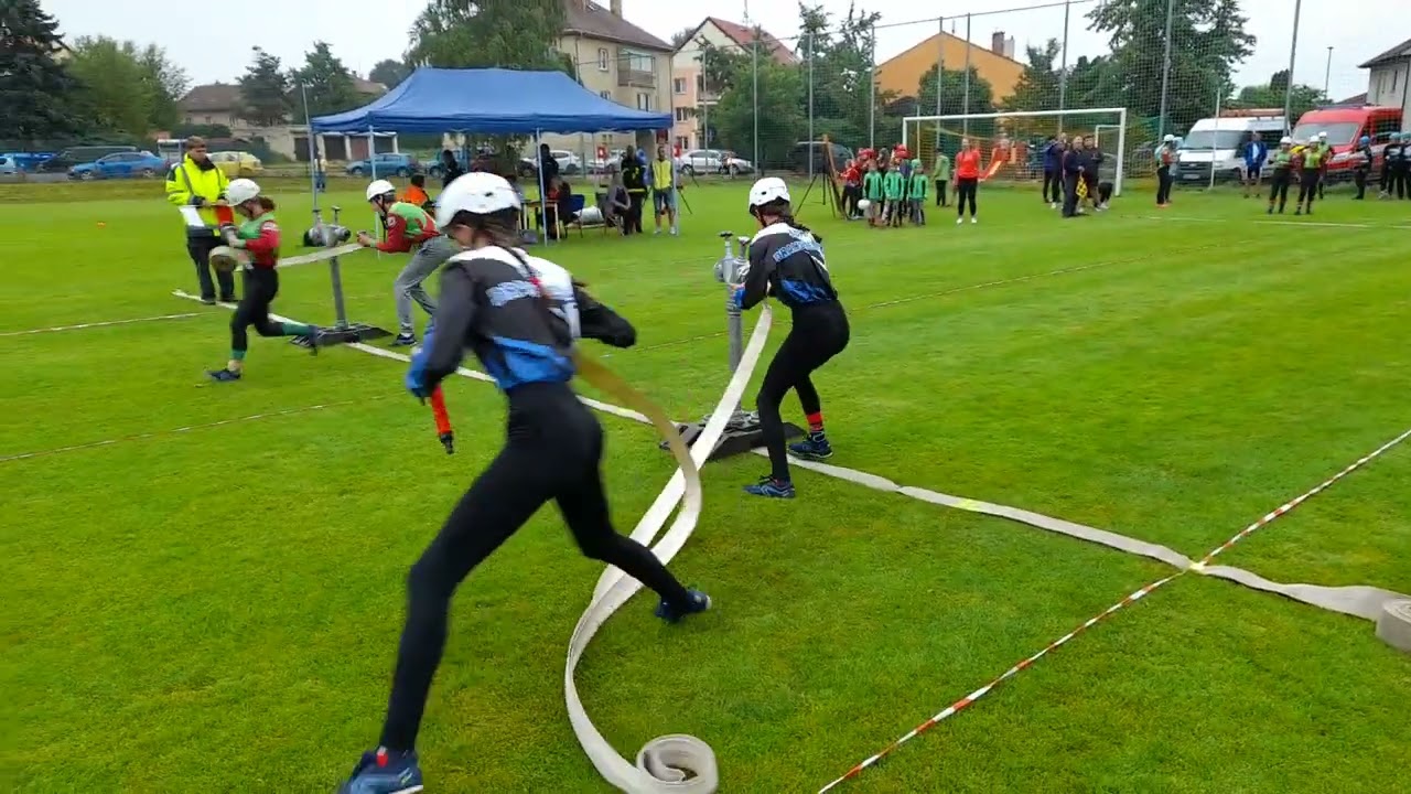 ČB dvojboj Nové Homole 2023 - štafeta požárních dvojic starší žáci Drahotěšice