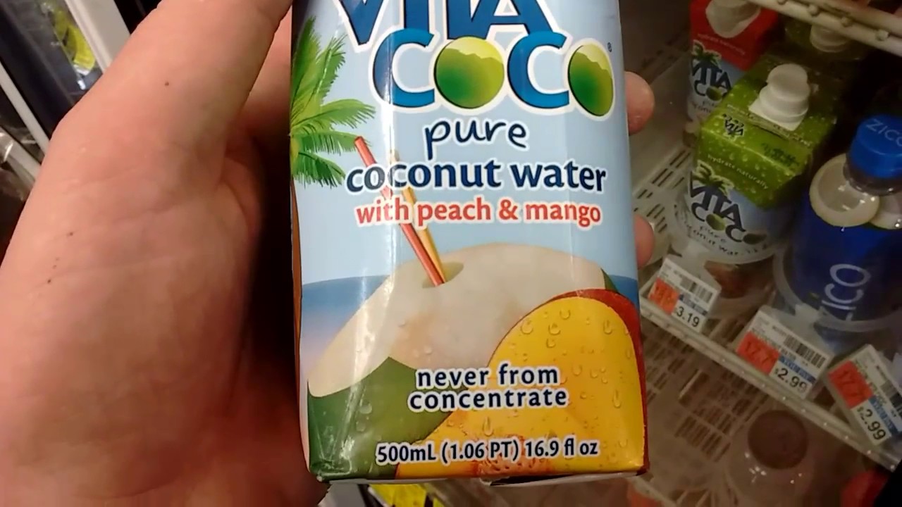 Coconut water with peach & mango 