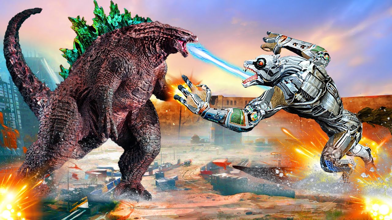 रोबोट भेड़िया Vs जादुई गोडजिल्ला Robot Wolf Vs Magical Godzilla Cartoon Robot Comedy Stories