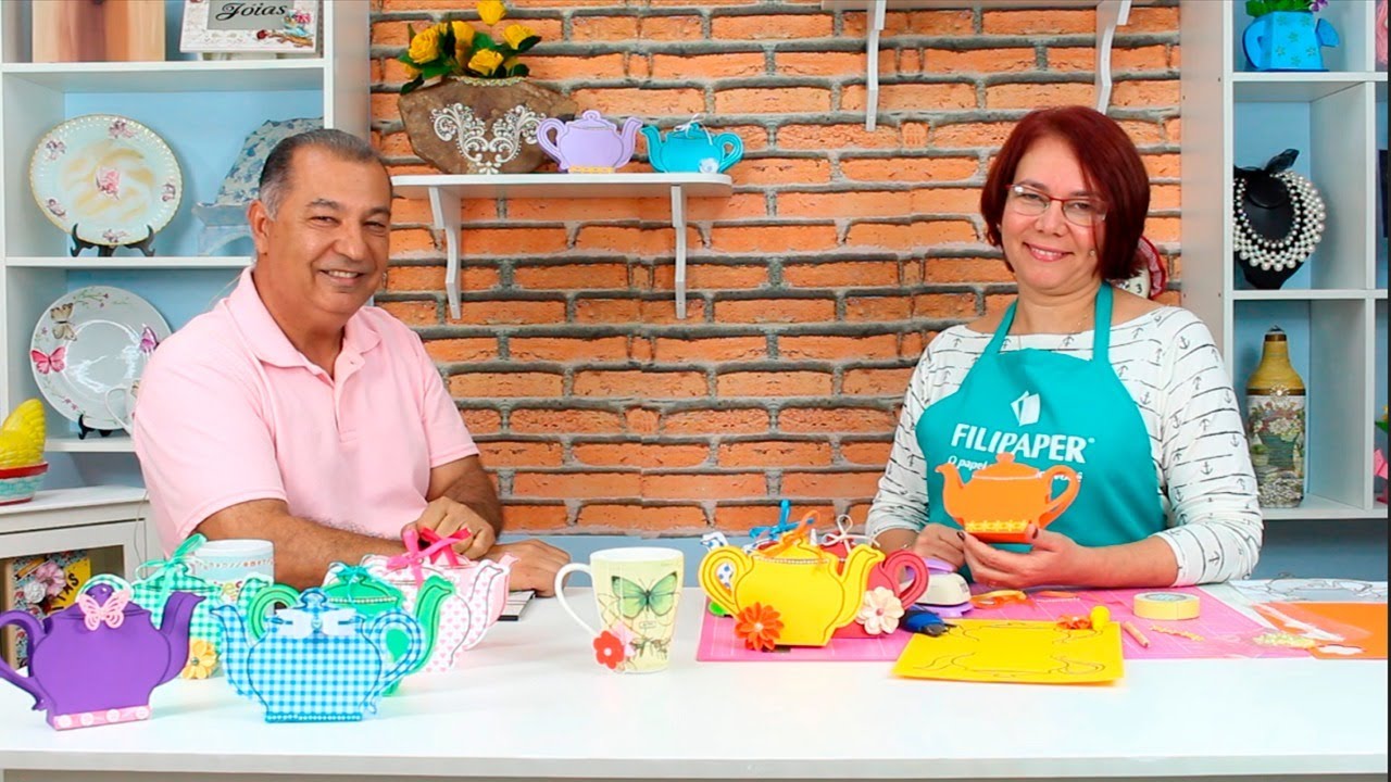 PASSO A PASSO DE UM BULE DE PAPEL COMO PORTA-SACHÊ - ANDREA BRANQUINHO