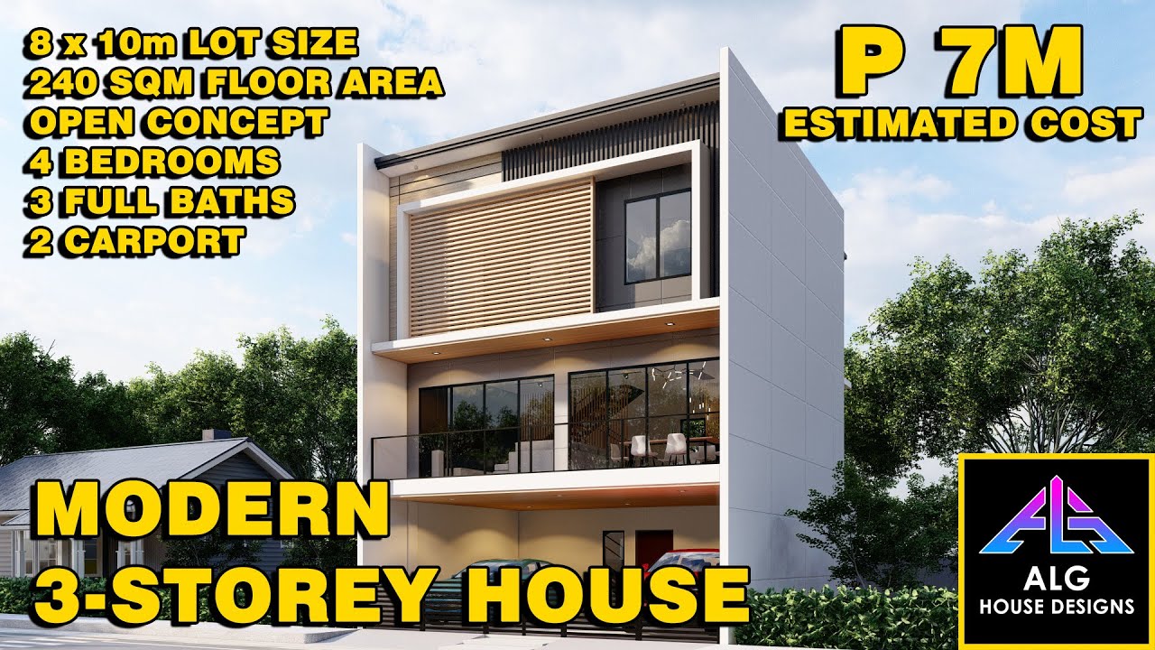 This ₱7M Modern 3-Storey House Fits on an 8x10m Lot! 4 Bedrooms (2026) | ALG Designs