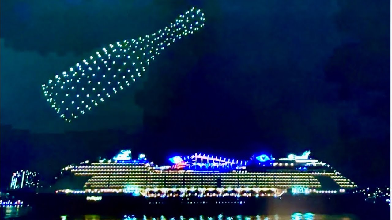 Disney Drone show in Pier 57  #Disneycruiseship #Disney #pier57 #NYC November 2024
