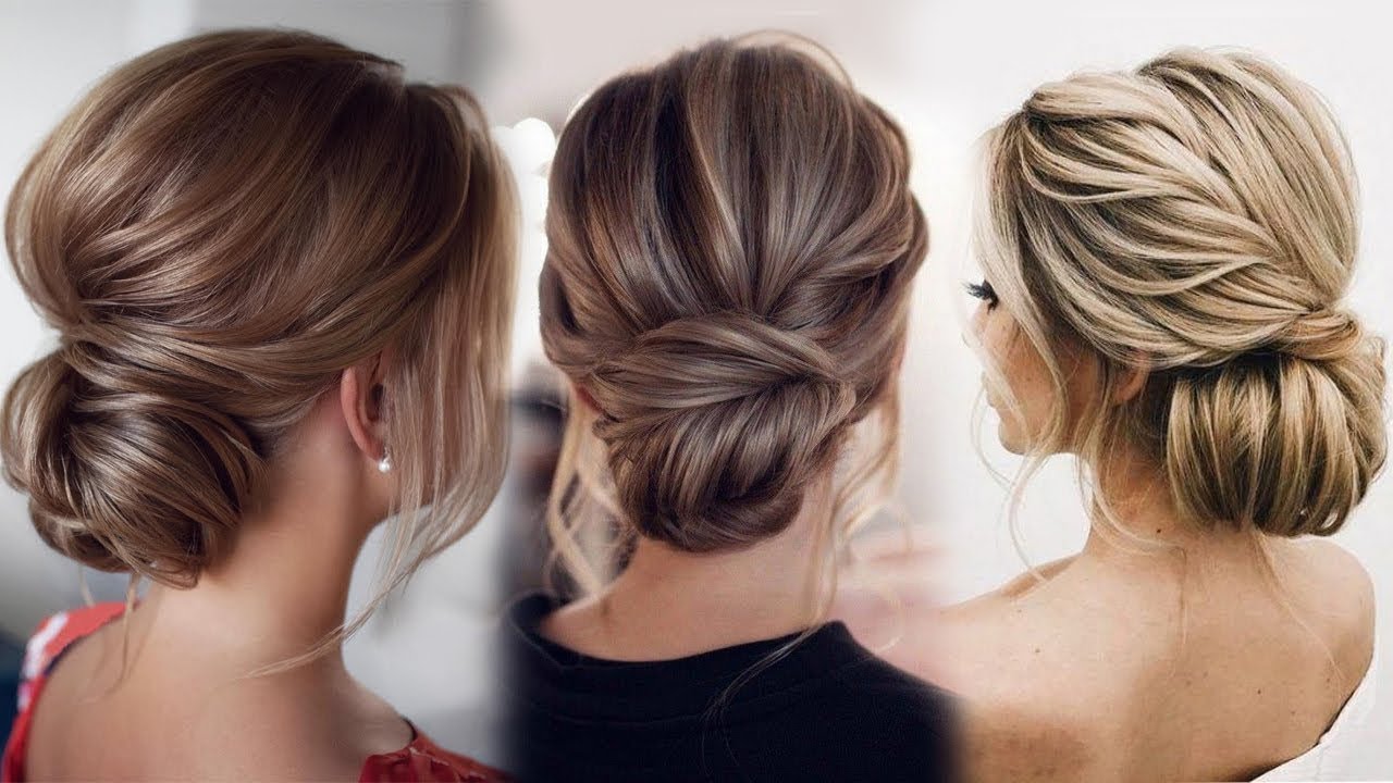 Simple bun hairdos | Bridesmaid Hairstyle | Updo hairstyles for long hair | Half up half down hair