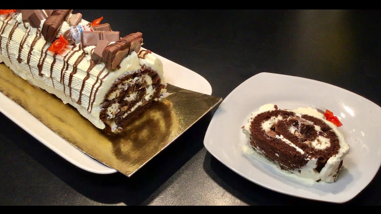 RECETTE SPÉCIALE FÊTES DE FIN D’ANNÉE LA BÛCHE AU KINDER ET AU NUTELLA