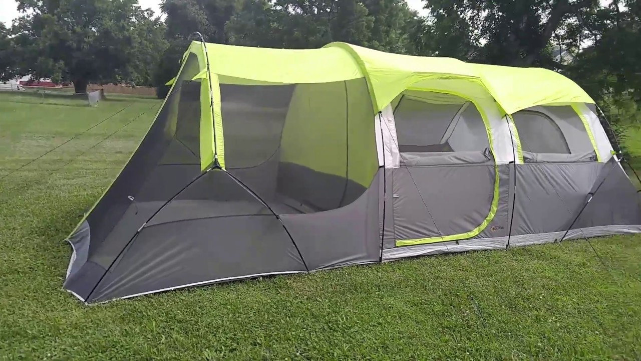 Inside the Bass Pro Shops Eclipse 10-person tent.