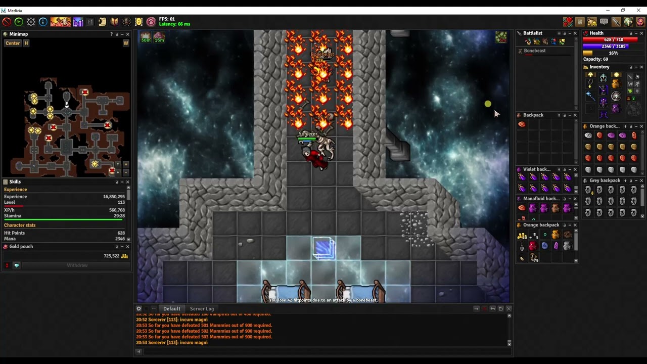 Medivia Dream Tomb - Mage hunt - 500k xp/h - easy hunt
