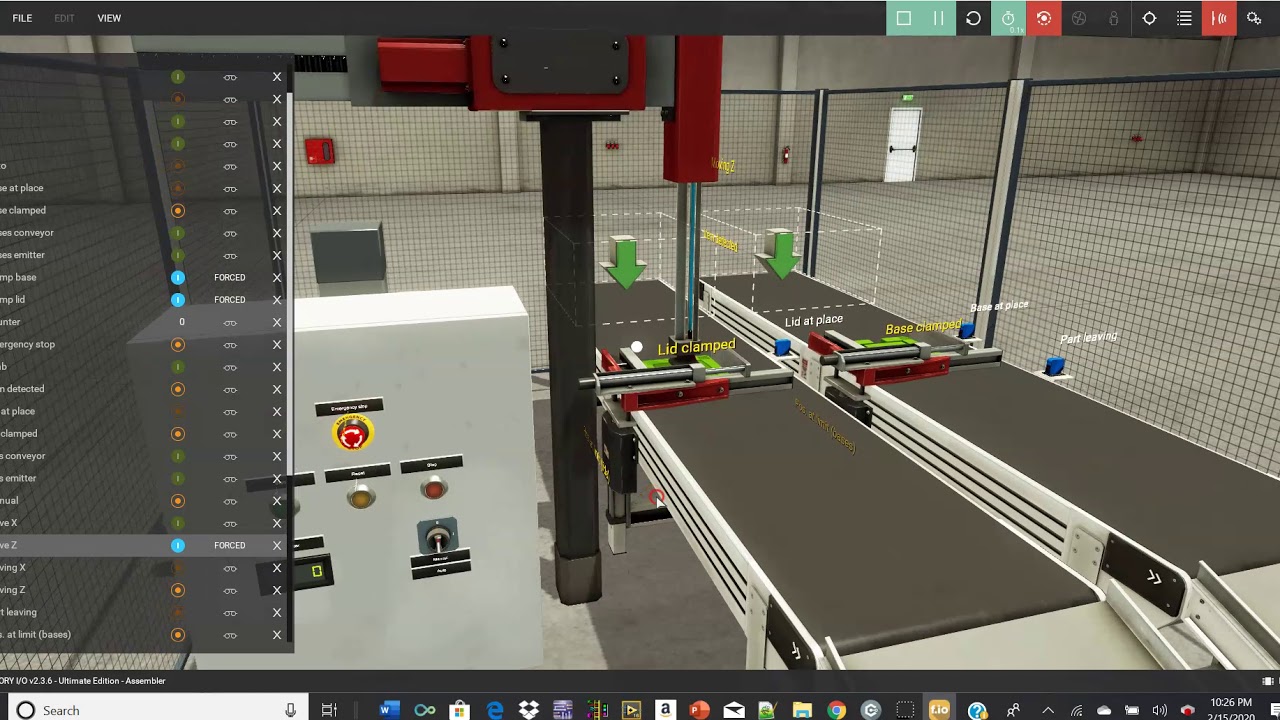 Factory IO using Control IO Driver - Assembler Program