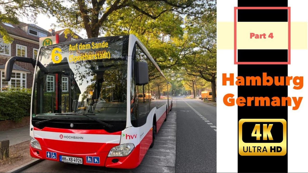 HAMBURG Germany Bus Line 6 Saturday noon 25.06.2022 Part 4 (4K)