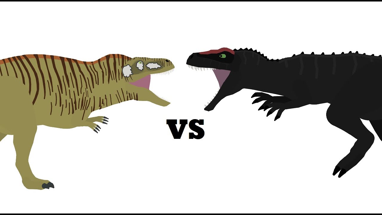 Pivot Acrocanthosaurus (JPOG) vs Carcharodontosaurus (JPOG) Battle Animation#pivotanimator #dinosaur