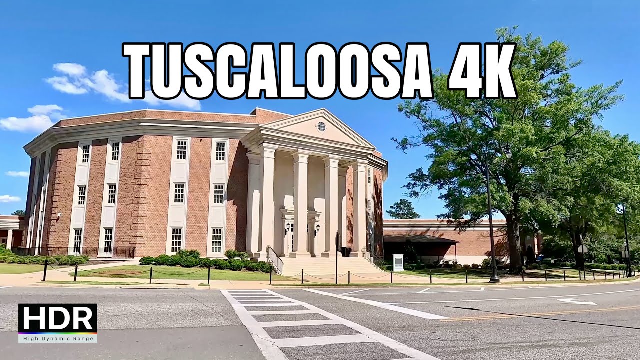 Tour of Tuscaloosa, AL by Car 4K Drive, University of Alabama, Bryant-Deny || Tuscaloosa, Alabama