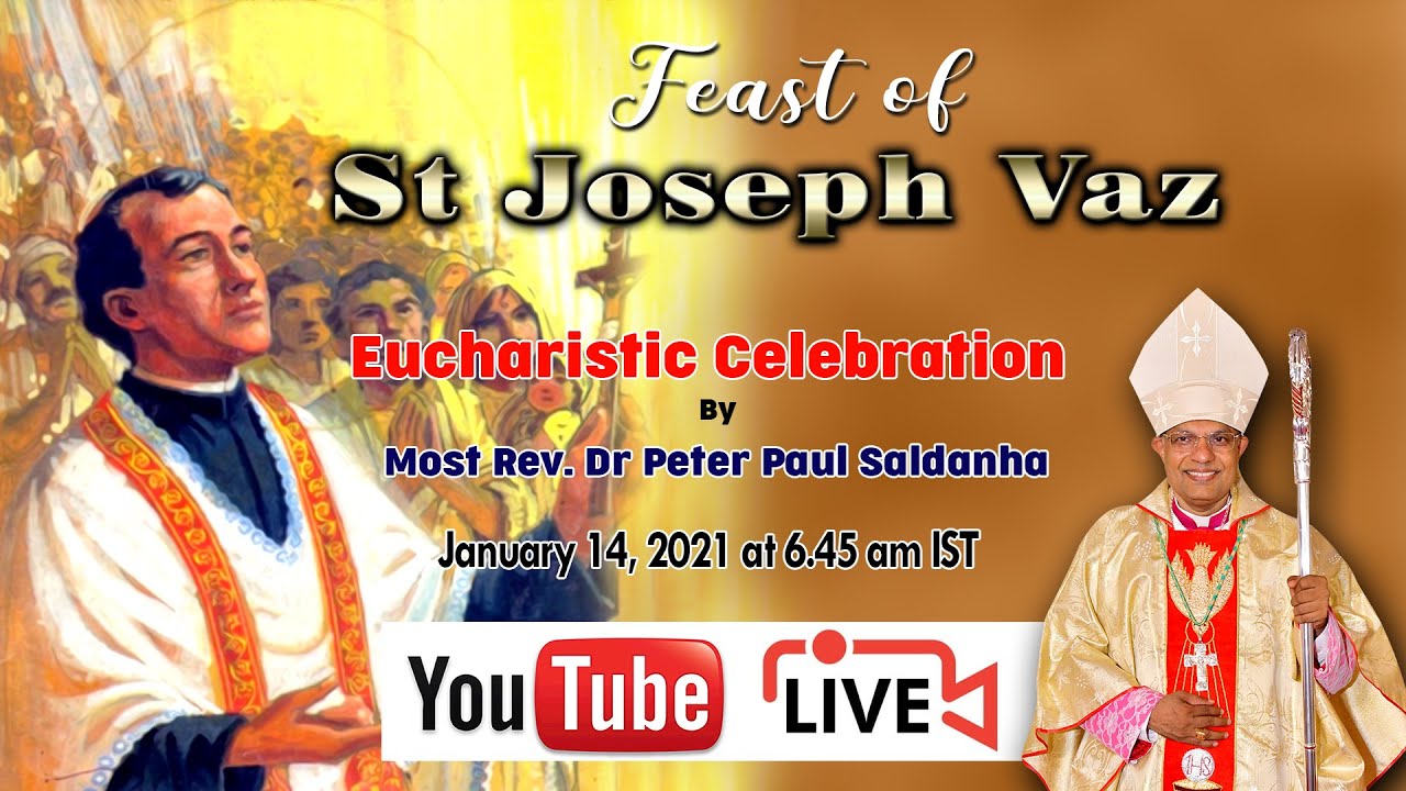 LIVE Mass In Honour of St Joseph Vaz | Bishop Peter Paul Saldanha | 14 Jan 2021|