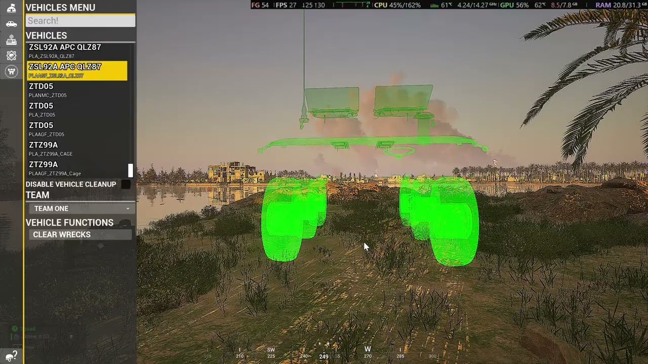 Squad Fireteamserver how to easy place vehicles,bots and other stuff