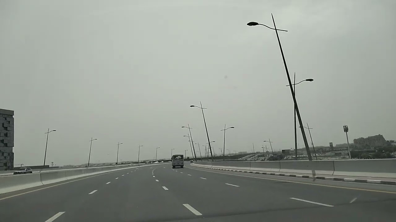 Driving on Dubai traffic free roads during weekends.