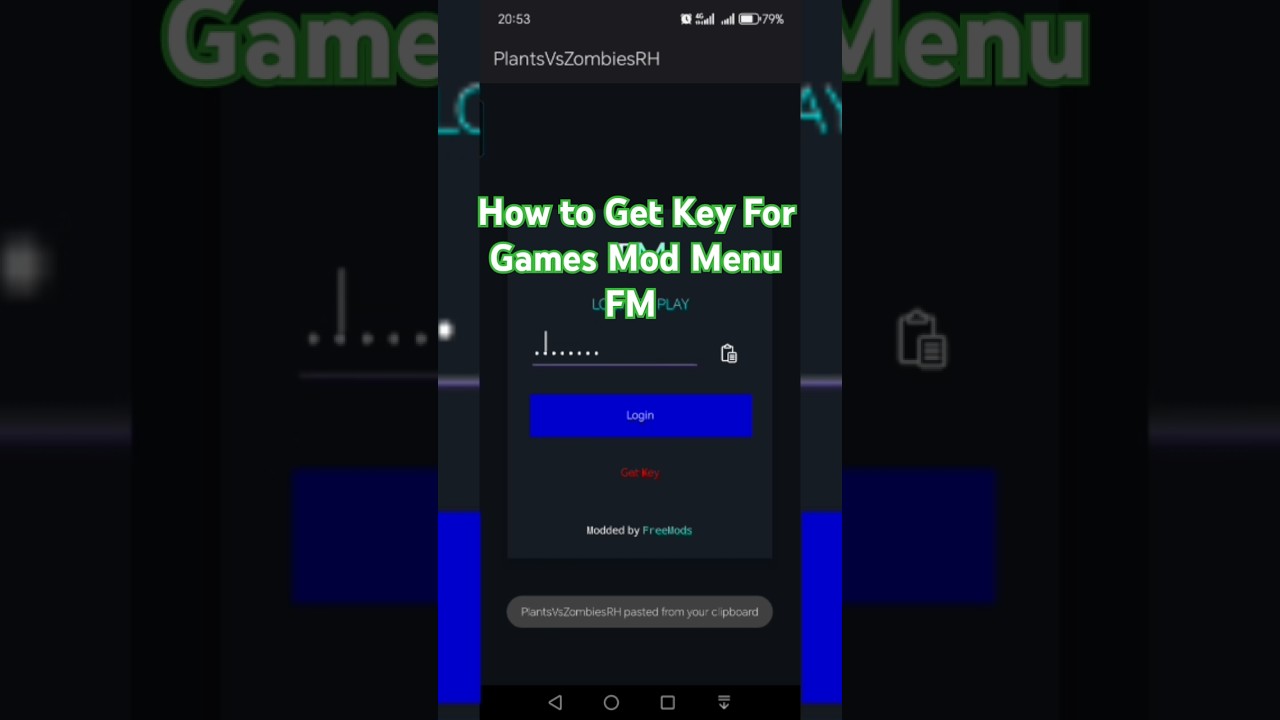 How to Get Key For Games Mod Menu FM #plantvszombiehack #pvz #pvzmobile #plants #plantsvszombies
