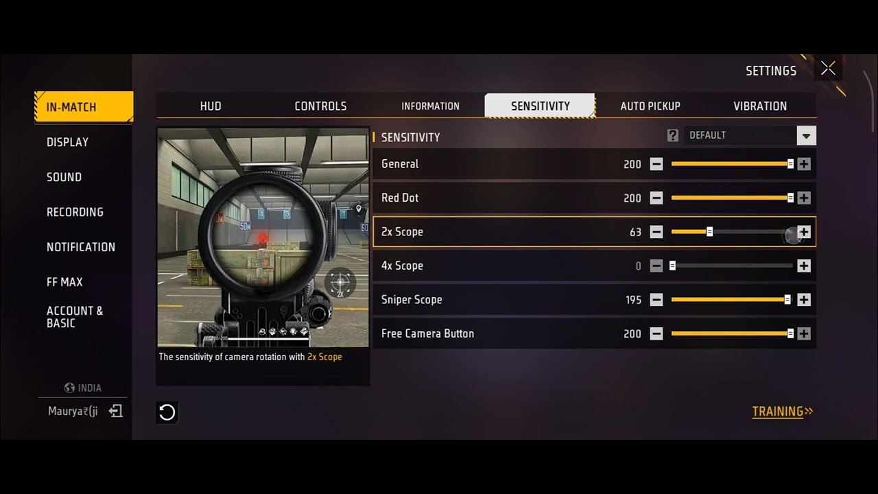 Headshot aim lock Sensitivity video 