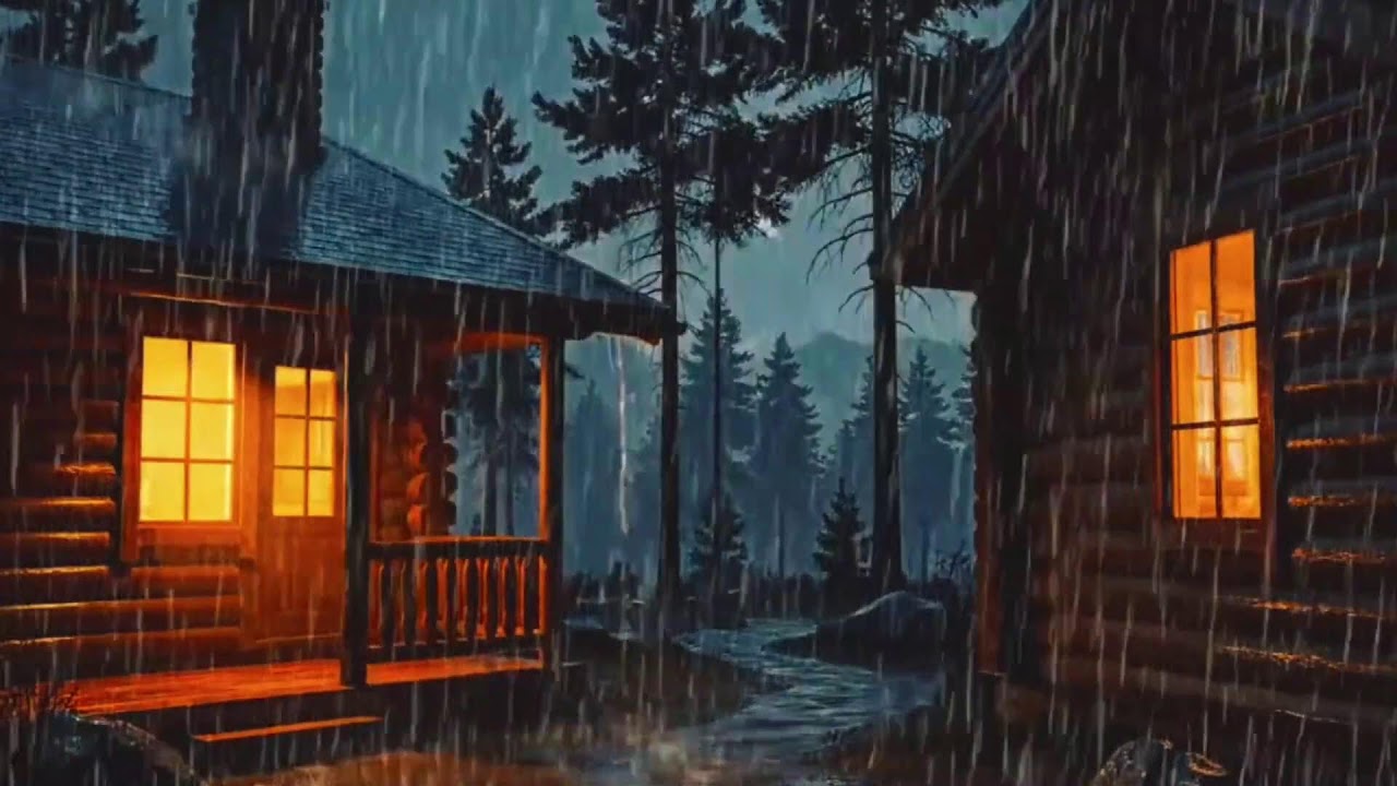Cozy House at Night | Heavy Rain & Soft Thunder Sounds for Deep Sleep | HEAVY RAIN | RAIN SOUNDS