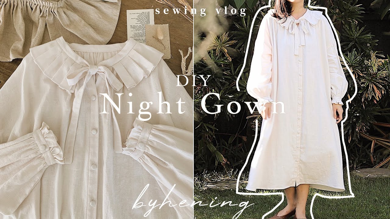 DIY Nightgown 🌘 | Cottagecore Night Dress Sewing Tutorial With Pattern