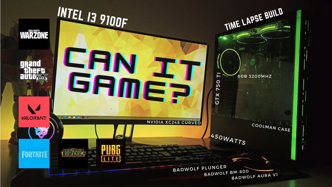CAN IT GAME ? - INTEL Core i3 9100F 8GB RAM Palit GTX 750 Ti - Time Lapse PC Build and Game Test