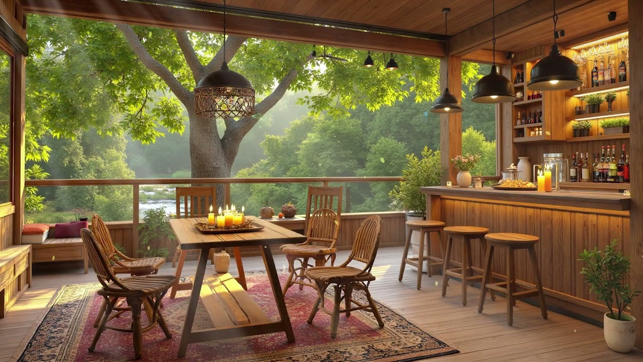 Cozy Spring Morning Jazz | Outdoor Garden Café Coffee Music for Focus, Study & Relaxing Vibes