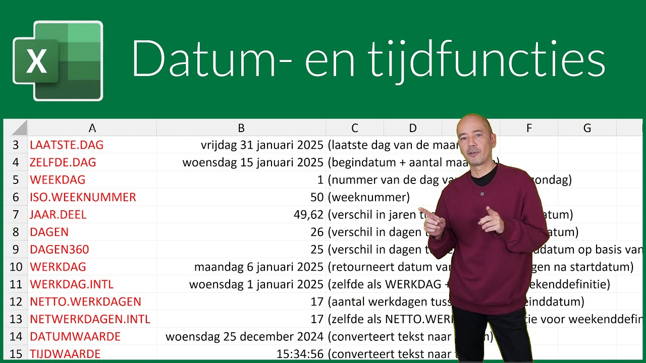 Alle datum- en tijdfuncties
