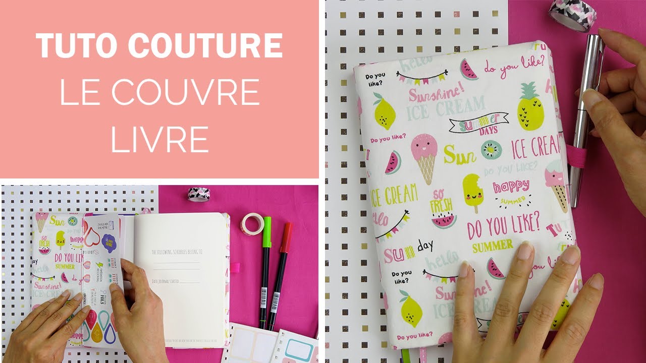 Coudre un Couvre Livre en Tissu | Tuto Couture Facile et Rapide
