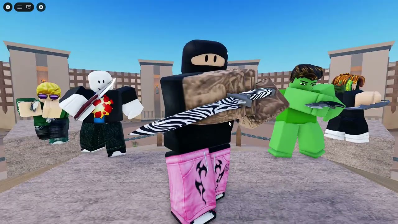 playing roblox knife arena