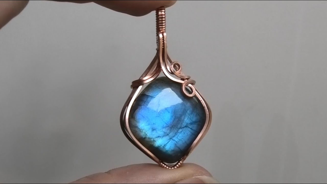 Square/Diamond Cabochon Simple Wire Wrapped Swirl Pendant Tutorial