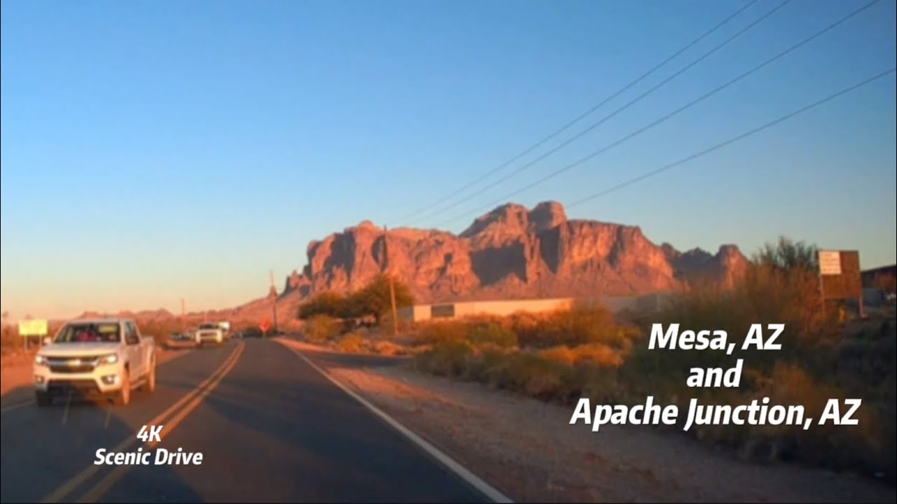 4K Roadscapes : Scenic Drive | Mesa, AZ and Apache Junction, AZ