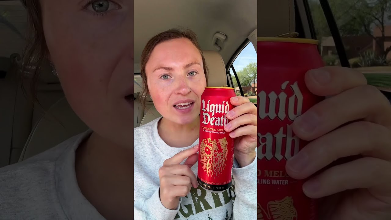 Trying LIQUID DEATH for the FIRST Time! 💀💦 | Drink Review #liquiddeath #drinkreview