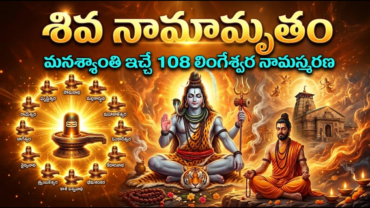 Powerful Shiva Telugu Chant | శివ నామామృతం | 108 లింగేశ్వర నామస్మరణ | Om Namah Shivaya | #new #2026