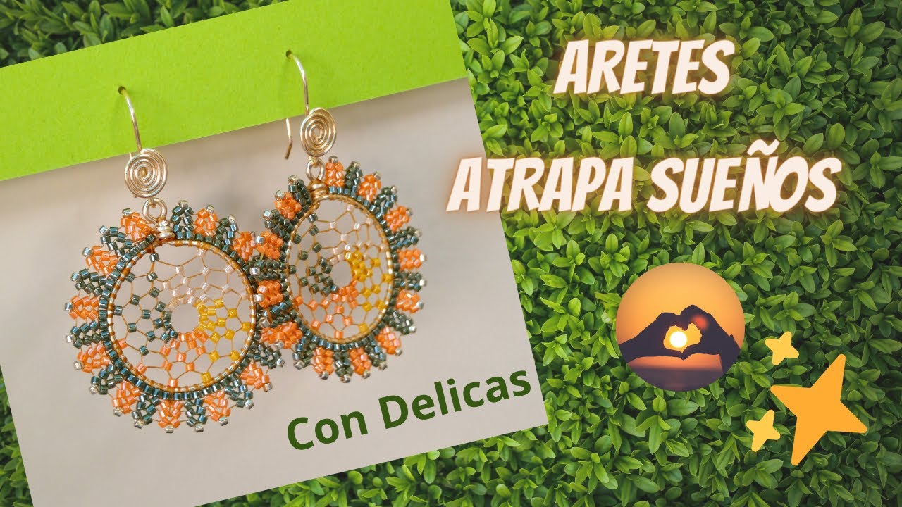DIY Como Tejer Aretes Atrapa Sueños con Delica y Alambrismo