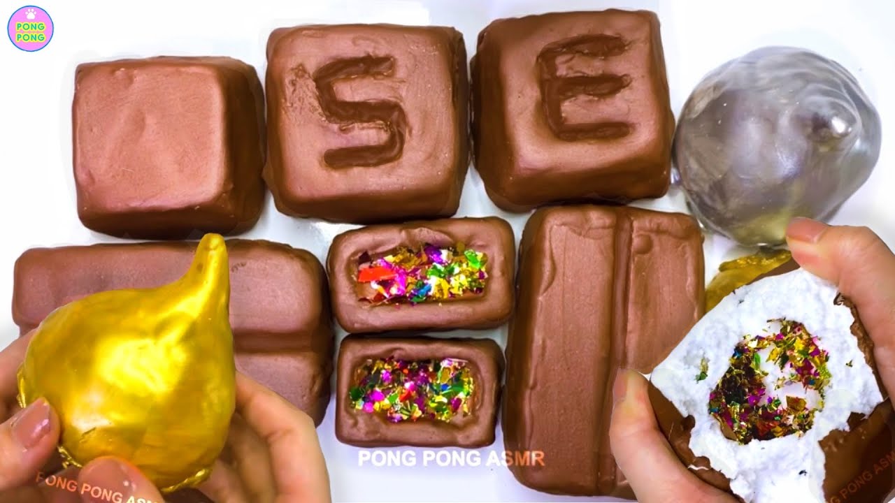 오독오독 초콜렛 석고 점토 부수기 Chocolate plaster clay cracking - ABC CHOCOLATE, KISESS CHOCOLATE, KITKAT